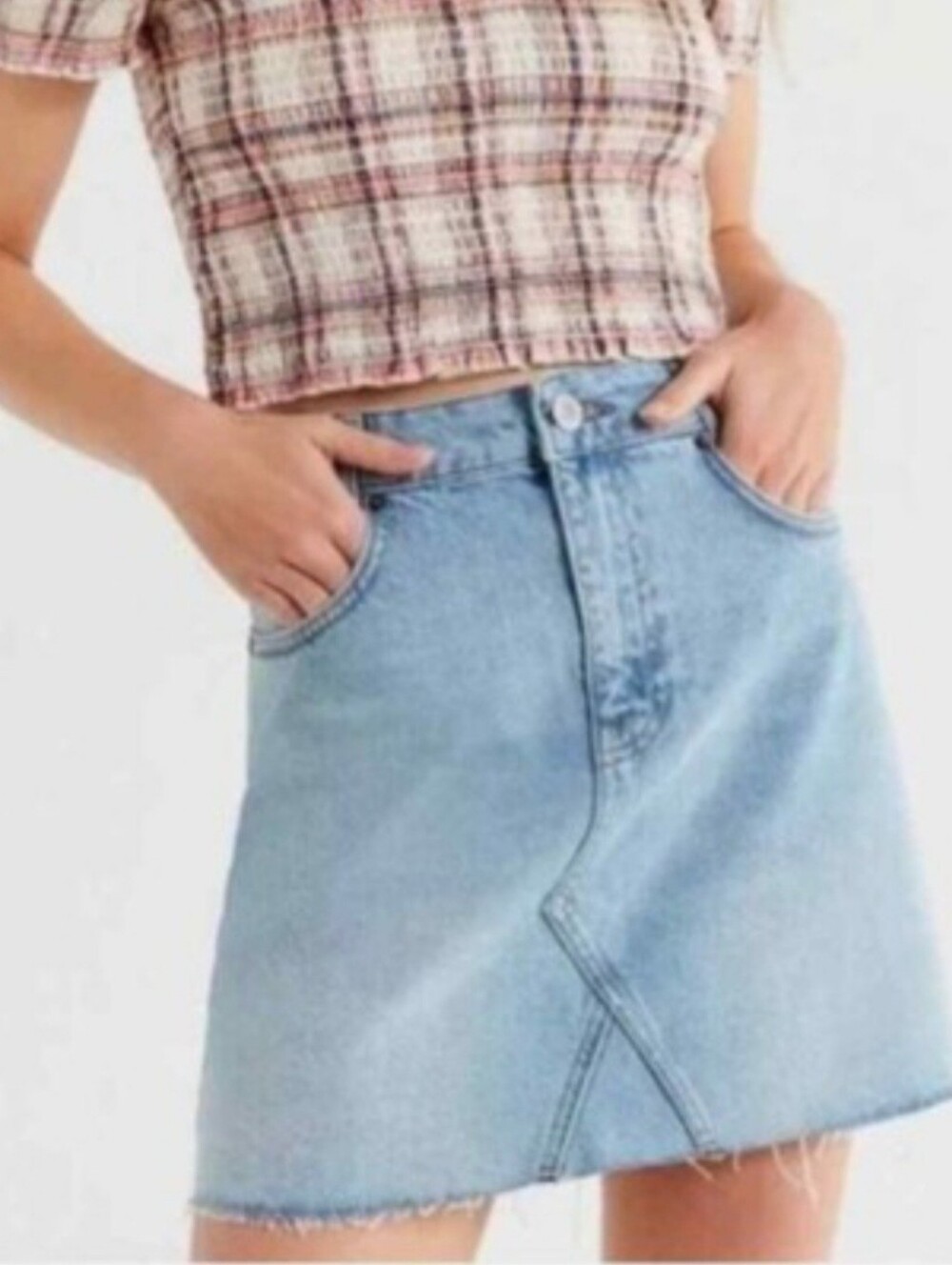 BDG Light Blue Denim Mini Skirt US Med